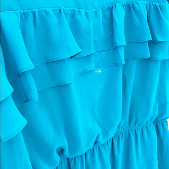 Lane Bryant teal ruffle blouse size 28 - Picture 2 of 5